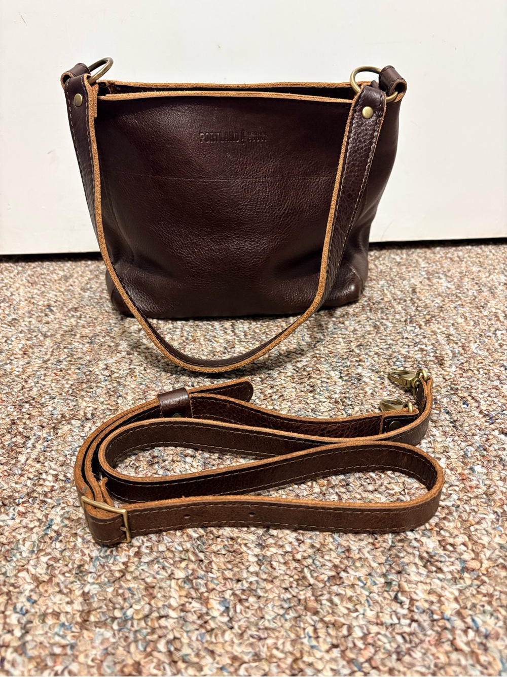 Portland Leather Goods Triangle Bag in Coldbrew